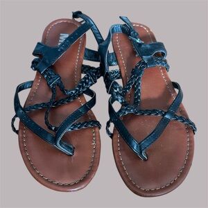 Women's Black Braided Sandals